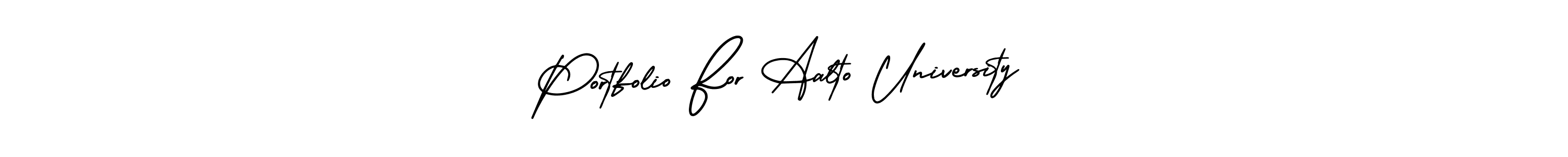 You should practise on your own different ways (AmerikaSignatureDemo-Regular) to write your name (Portfolio For Aalto University) in signature. don't let someone else do it for you. Portfolio For Aalto University signature style 3 images and pictures png