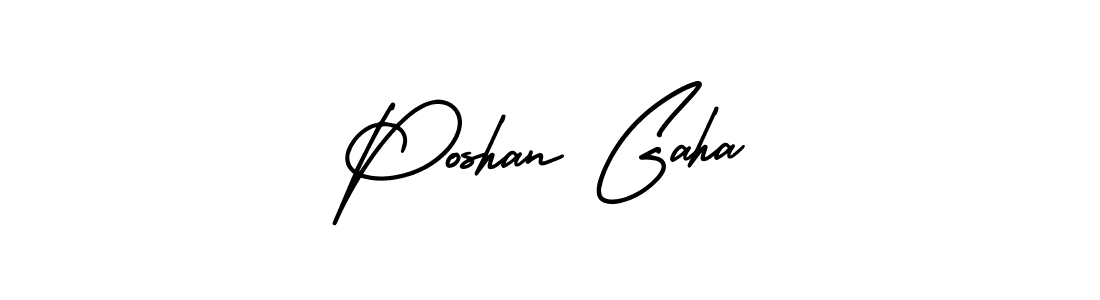 Make a beautiful signature design for name Poshan Gaha. Use this online signature maker to create a handwritten signature for free. Poshan Gaha signature style 3 images and pictures png