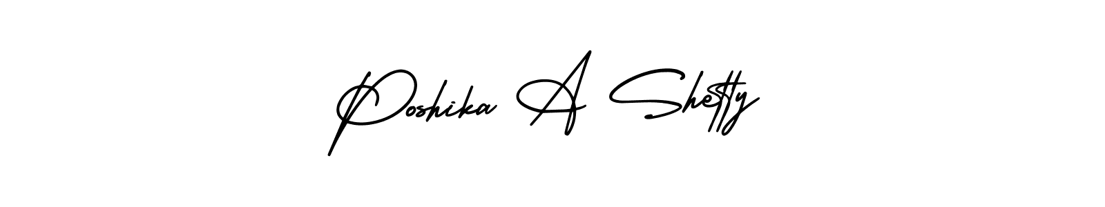 Also You can easily find your signature by using the search form. We will create Poshika A Shetty name handwritten signature images for you free of cost using AmerikaSignatureDemo-Regular sign style. Poshika A Shetty signature style 3 images and pictures png