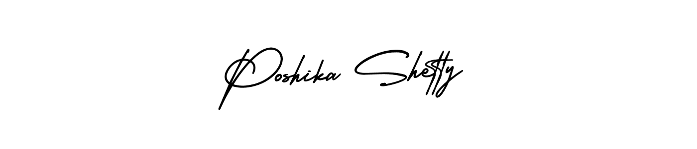 How to make Poshika Shetty signature? AmerikaSignatureDemo-Regular is a professional autograph style. Create handwritten signature for Poshika Shetty name. Poshika Shetty signature style 3 images and pictures png