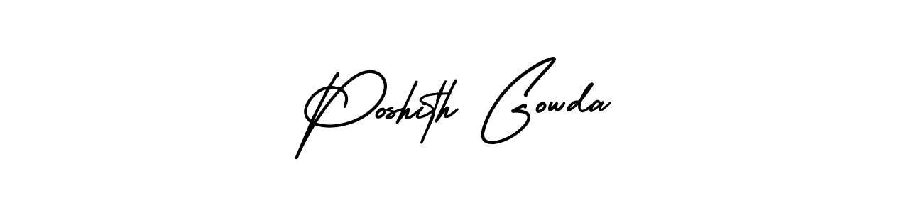 Make a beautiful signature design for name Poshith Gowda. Use this online signature maker to create a handwritten signature for free. Poshith Gowda signature style 3 images and pictures png