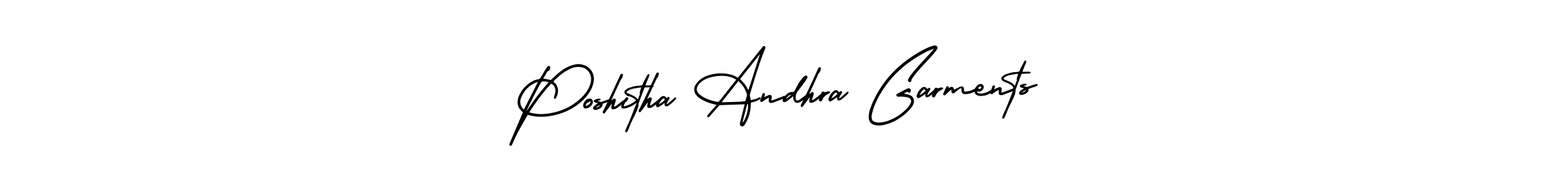 How to make Poshitha Andhra Garments name signature. Use AmerikaSignatureDemo-Regular style for creating short signs online. This is the latest handwritten sign. Poshitha Andhra Garments signature style 3 images and pictures png