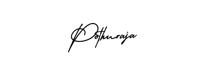 How to make Pothuraja name signature. Use AmerikaSignatureDemo-Regular style for creating short signs online. This is the latest handwritten sign. Pothuraja signature style 3 images and pictures png