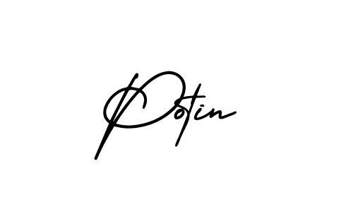 if you are searching for the best signature style for your name Potin. so please give up your signature search. here we have designed multiple signature styles  using AmerikaSignatureDemo-Regular. Potin signature style 3 images and pictures png