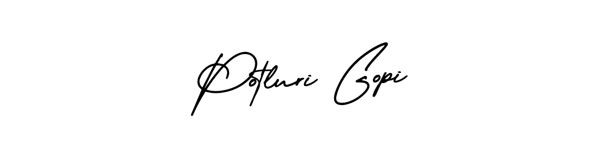Make a beautiful signature design for name Potluri Gopi. With this signature (AmerikaSignatureDemo-Regular) style, you can create a handwritten signature for free. Potluri Gopi signature style 3 images and pictures png