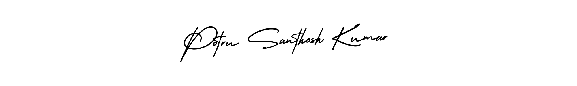 You should practise on your own different ways (AmerikaSignatureDemo-Regular) to write your name (Potru Santhosh Kumar) in signature. don't let someone else do it for you. Potru Santhosh Kumar signature style 3 images and pictures png