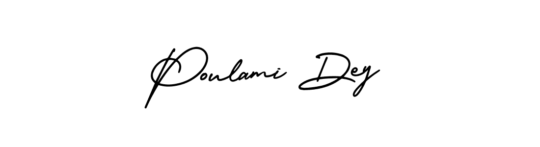 Make a beautiful signature design for name Poulami Dey. With this signature (AmerikaSignatureDemo-Regular) style, you can create a handwritten signature for free. Poulami Dey signature style 3 images and pictures png