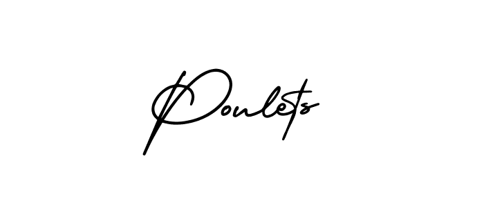 Create a beautiful signature design for name Poulets. With this signature (AmerikaSignatureDemo-Regular) fonts, you can make a handwritten signature for free. Poulets signature style 3 images and pictures png