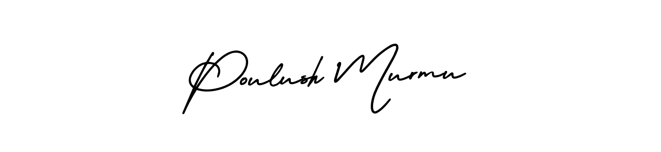Poulush Murmu stylish signature style. Best Handwritten Sign (AmerikaSignatureDemo-Regular) for my name. Handwritten Signature Collection Ideas for my name Poulush Murmu. Poulush Murmu signature style 3 images and pictures png