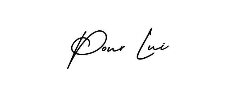 How to make Pour Lui signature? AmerikaSignatureDemo-Regular is a professional autograph style. Create handwritten signature for Pour Lui name. Pour Lui signature style 3 images and pictures png