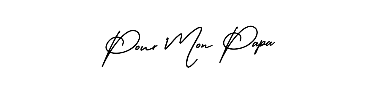 How to make Pour Mon Papa name signature. Use AmerikaSignatureDemo-Regular style for creating short signs online. This is the latest handwritten sign. Pour Mon Papa signature style 3 images and pictures png