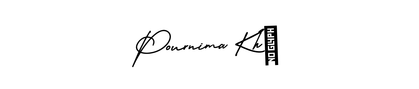 The best way (AmerikaSignatureDemo-Regular) to make a short signature is to pick only two or three words in your name. The name Pournima Kh❤ include a total of six letters. For converting this name. Pournima Kh❤ signature style 3 images and pictures png