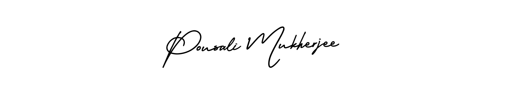 How to make Pousali Mukherjee signature? AmerikaSignatureDemo-Regular is a professional autograph style. Create handwritten signature for Pousali Mukherjee name. Pousali Mukherjee signature style 3 images and pictures png
