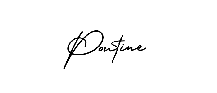 Make a beautiful signature design for name Poutine. With this signature (AmerikaSignatureDemo-Regular) style, you can create a handwritten signature for free. Poutine signature style 3 images and pictures png