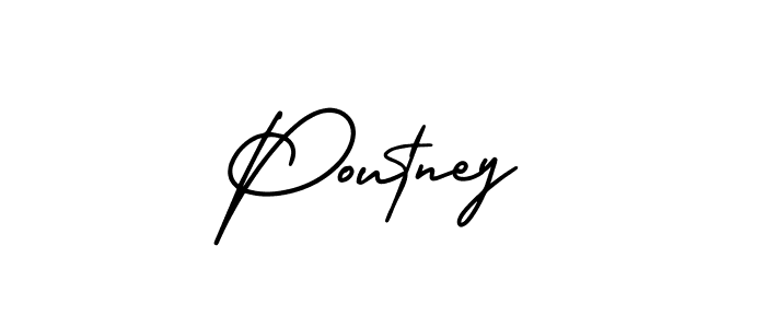 Design your own signature with our free online signature maker. With this signature software, you can create a handwritten (AmerikaSignatureDemo-Regular) signature for name Poutney. Poutney signature style 3 images and pictures png