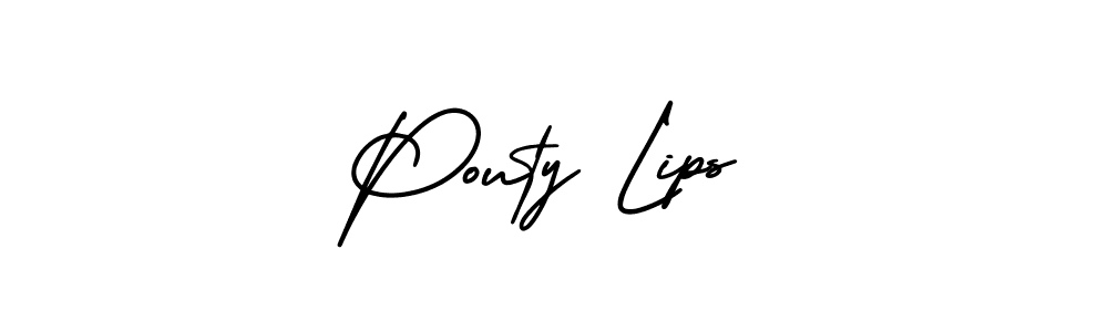 It looks lik you need a new signature style for name Pouty Lips. Design unique handwritten (AmerikaSignatureDemo-Regular) signature with our free signature maker in just a few clicks. Pouty Lips signature style 3 images and pictures png