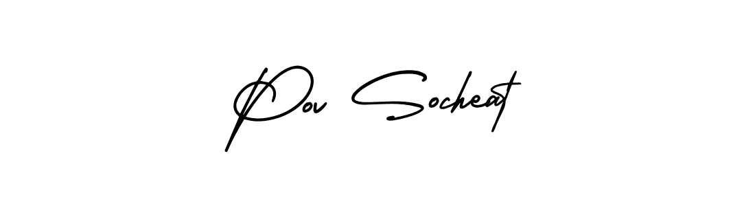 Design your own signature with our free online signature maker. With this signature software, you can create a handwritten (AmerikaSignatureDemo-Regular) signature for name Pov Socheat. Pov Socheat signature style 3 images and pictures png