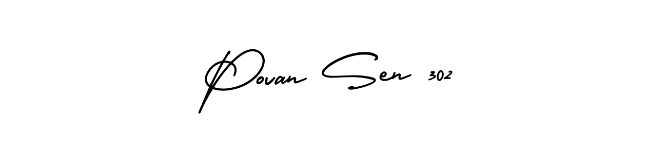 How to make Povan Sen 302 signature? AmerikaSignatureDemo-Regular is a professional autograph style. Create handwritten signature for Povan Sen 302 name. Povan Sen 302 signature style 3 images and pictures png