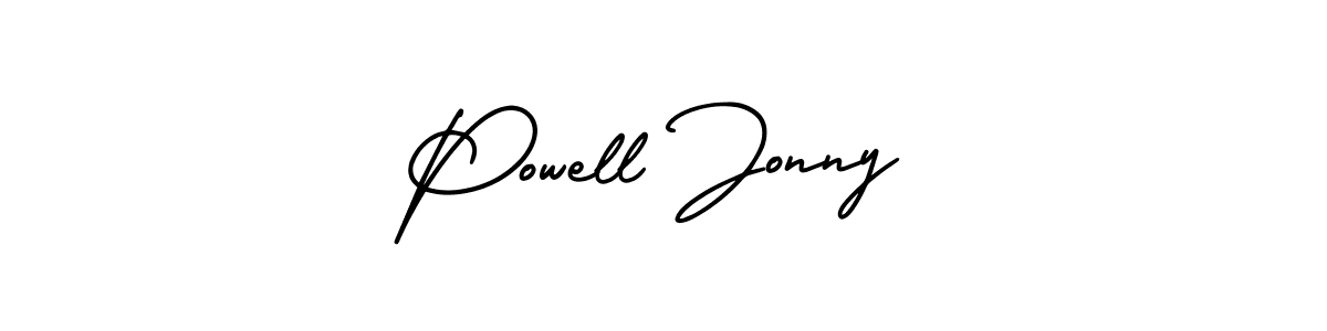 How to make Powell Jonny name signature. Use AmerikaSignatureDemo-Regular style for creating short signs online. This is the latest handwritten sign. Powell Jonny signature style 3 images and pictures png