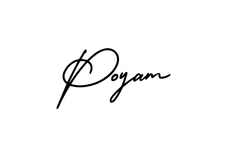 Poyam stylish signature style. Best Handwritten Sign (AmerikaSignatureDemo-Regular) for my name. Handwritten Signature Collection Ideas for my name Poyam. Poyam signature style 3 images and pictures png