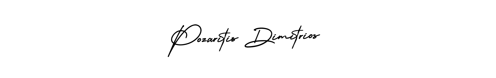 You should practise on your own different ways (AmerikaSignatureDemo-Regular) to write your name (Pozaritis Dimitrios) in signature. don't let someone else do it for you. Pozaritis Dimitrios signature style 3 images and pictures png