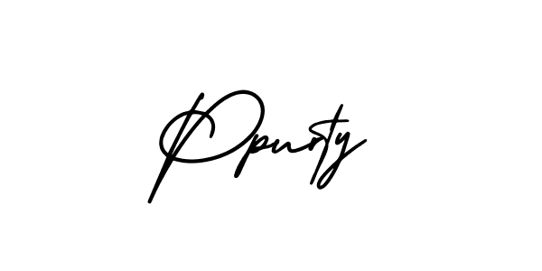 How to make Ppurty name signature. Use AmerikaSignatureDemo-Regular style for creating short signs online. This is the latest handwritten sign. Ppurty signature style 3 images and pictures png