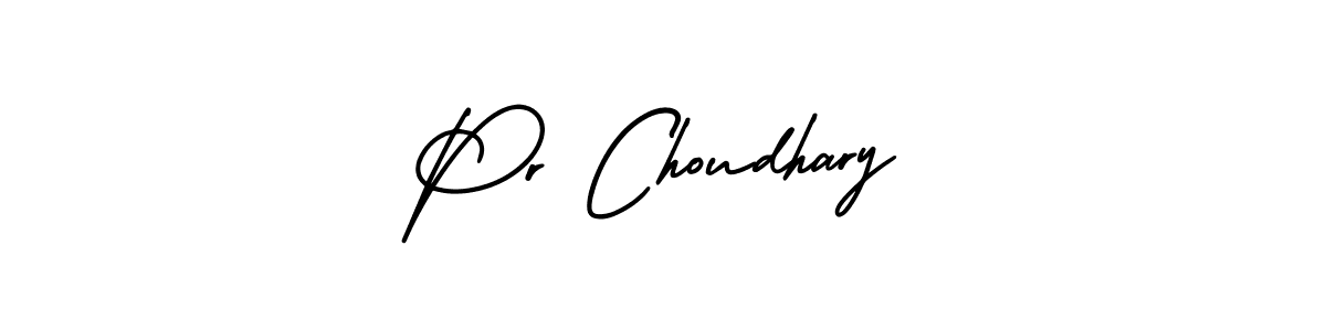 The best way (AmerikaSignatureDemo-Regular) to make a short signature is to pick only two or three words in your name. The name Pr Choudhary include a total of six letters. For converting this name. Pr Choudhary signature style 3 images and pictures png