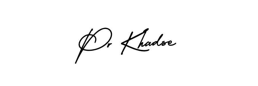 AmerikaSignatureDemo-Regular is a professional signature style that is perfect for those who want to add a touch of class to their signature. It is also a great choice for those who want to make their signature more unique. Get Pr Khadse name to fancy signature for free. Pr Khadse signature style 3 images and pictures png