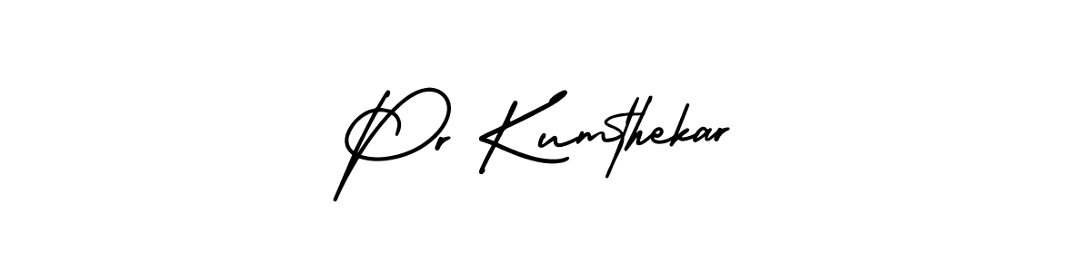 Make a beautiful signature design for name Pr Kumthekar. With this signature (AmerikaSignatureDemo-Regular) style, you can create a handwritten signature for free. Pr Kumthekar signature style 3 images and pictures png