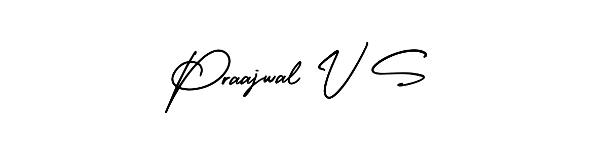 Praajwal V S stylish signature style. Best Handwritten Sign (AmerikaSignatureDemo-Regular) for my name. Handwritten Signature Collection Ideas for my name Praajwal V S. Praajwal V S signature style 3 images and pictures png