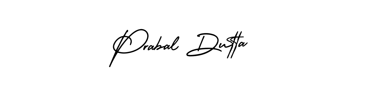 You should practise on your own different ways (AmerikaSignatureDemo-Regular) to write your name (Prabal Dutta) in signature. don't let someone else do it for you. Prabal Dutta signature style 3 images and pictures png
