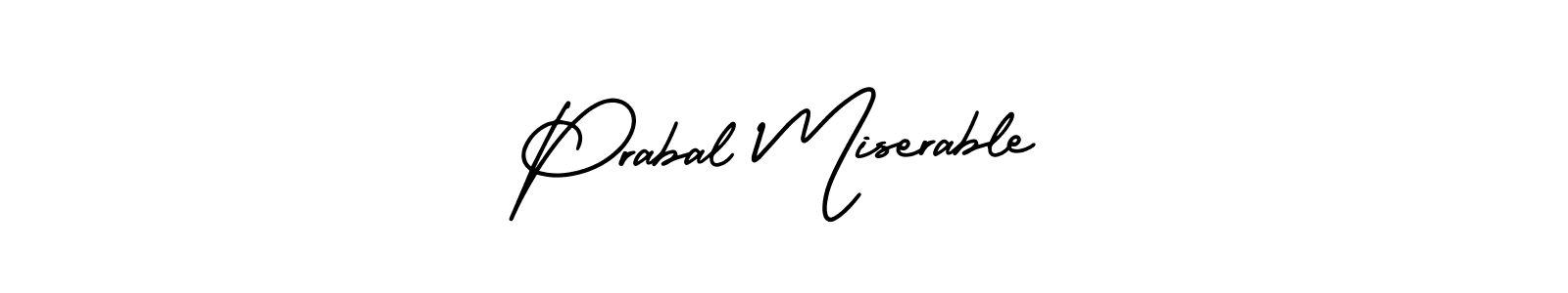 Make a beautiful signature design for name Prabal Miserable. With this signature (AmerikaSignatureDemo-Regular) style, you can create a handwritten signature for free. Prabal Miserable signature style 3 images and pictures png