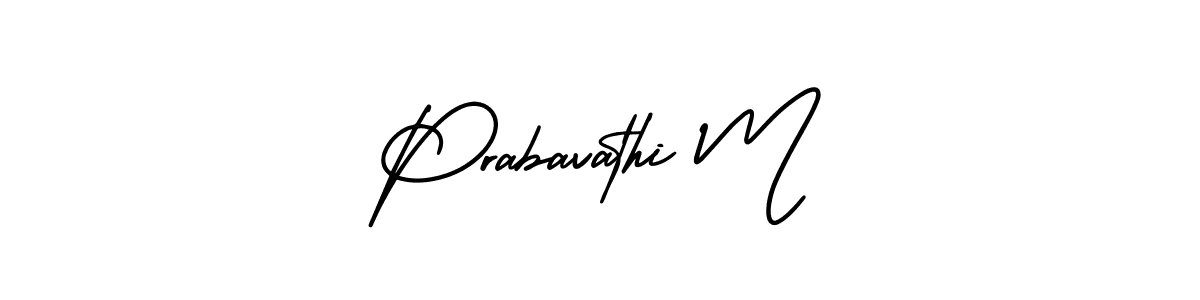 Make a beautiful signature design for name Prabavathi M. With this signature (AmerikaSignatureDemo-Regular) style, you can create a handwritten signature for free. Prabavathi M signature style 3 images and pictures png