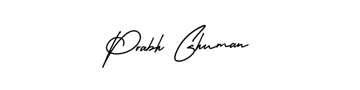 The best way (AmerikaSignatureDemo-Regular) to make a short signature is to pick only two or three words in your name. The name Prabh Ghuman include a total of six letters. For converting this name. Prabh Ghuman signature style 3 images and pictures png