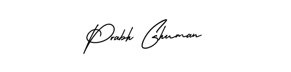 The best way (AmerikaSignatureDemo-Regular) to make a short signature is to pick only two or three words in your name. The name Prabh Ghuman include a total of six letters. For converting this name. Prabh Ghuman signature style 3 images and pictures png