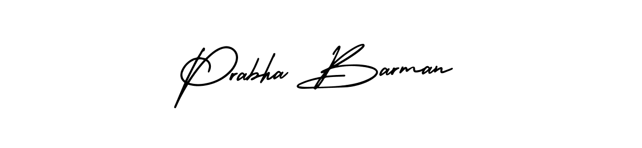 The best way (AmerikaSignatureDemo-Regular) to make a short signature is to pick only two or three words in your name. The name Prabha Barman include a total of six letters. For converting this name. Prabha Barman signature style 3 images and pictures png