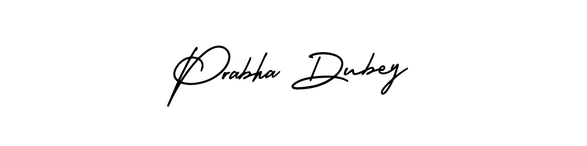 You should practise on your own different ways (AmerikaSignatureDemo-Regular) to write your name (Prabha Dubey) in signature. don't let someone else do it for you. Prabha Dubey signature style 3 images and pictures png