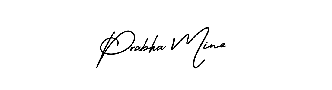 How to make Prabha Minz name signature. Use AmerikaSignatureDemo-Regular style for creating short signs online. This is the latest handwritten sign. Prabha Minz signature style 3 images and pictures png