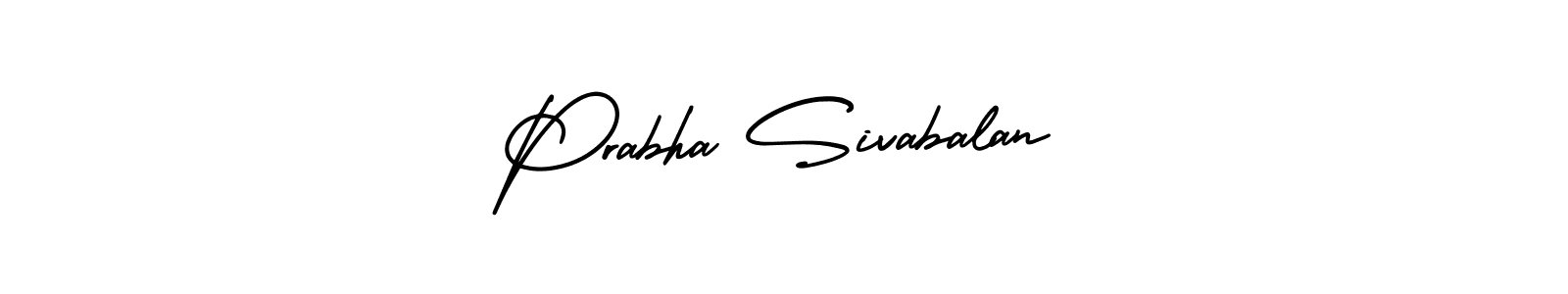 You should practise on your own different ways (AmerikaSignatureDemo-Regular) to write your name (Prabha Sivabalan) in signature. don't let someone else do it for you. Prabha Sivabalan signature style 3 images and pictures png