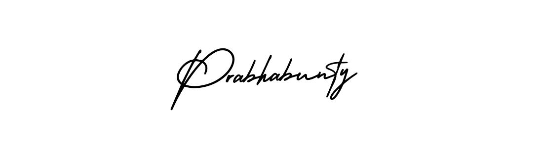 How to make Prabhabunty name signature. Use AmerikaSignatureDemo-Regular style for creating short signs online. This is the latest handwritten sign. Prabhabunty signature style 3 images and pictures png