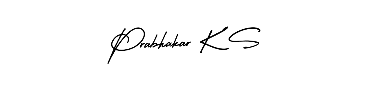 How to make Prabhakar K S name signature. Use AmerikaSignatureDemo-Regular style for creating short signs online. This is the latest handwritten sign. Prabhakar K S signature style 3 images and pictures png