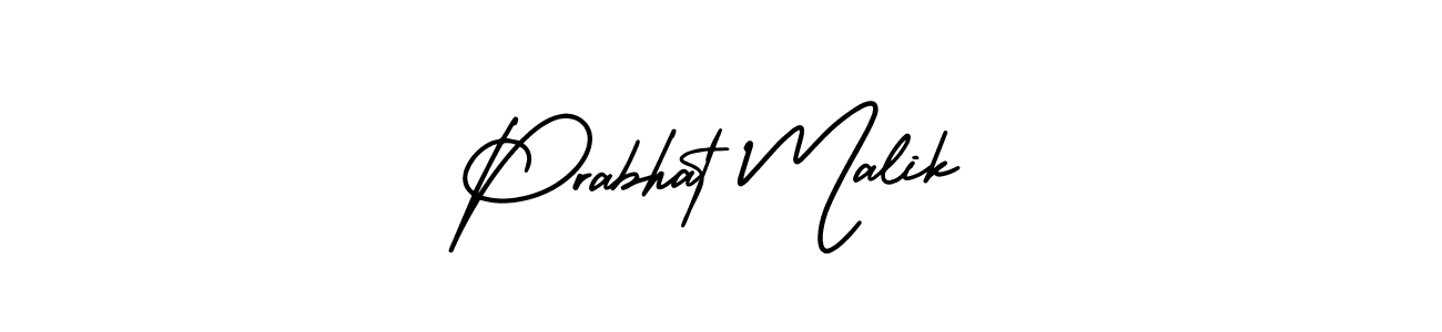 The best way (AmerikaSignatureDemo-Regular) to make a short signature is to pick only two or three words in your name. The name Prabhat Malik include a total of six letters. For converting this name. Prabhat Malik signature style 3 images and pictures png