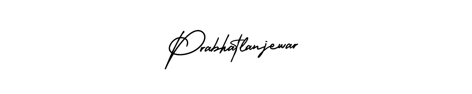 This is the best signature style for the Prabhatlanjewar name. Also you like these signature font (AmerikaSignatureDemo-Regular). Mix name signature. Prabhatlanjewar signature style 3 images and pictures png