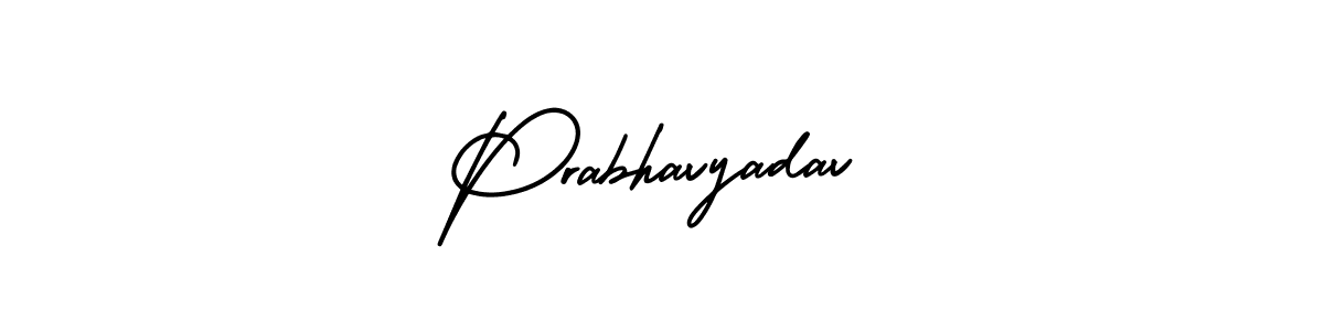 This is the best signature style for the Prabhavyadav name. Also you like these signature font (AmerikaSignatureDemo-Regular). Mix name signature. Prabhavyadav signature style 3 images and pictures png