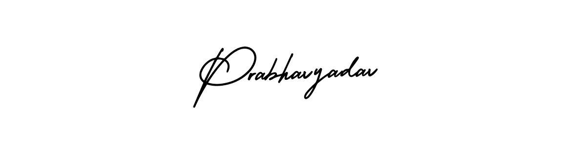 This is the best signature style for the Prabhavyadav name. Also you like these signature font (AmerikaSignatureDemo-Regular). Mix name signature. Prabhavyadav signature style 3 images and pictures png