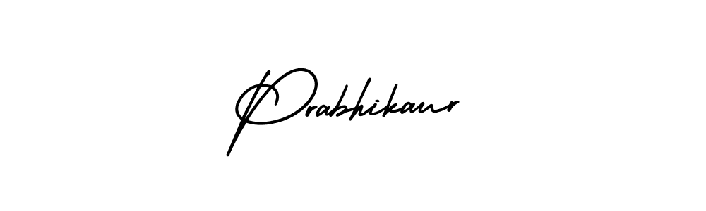 The best way (AmerikaSignatureDemo-Regular) to make a short signature is to pick only two or three words in your name. The name Prabhikaur include a total of six letters. For converting this name. Prabhikaur signature style 3 images and pictures png