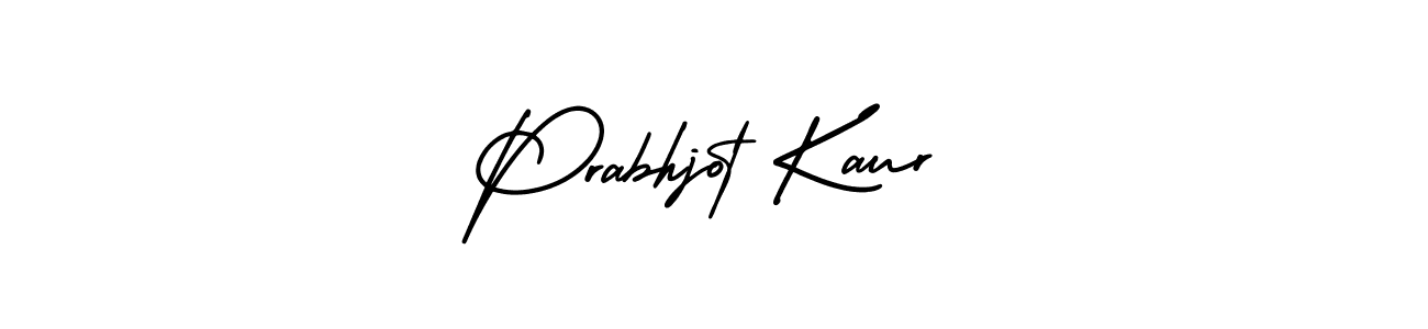 You should practise on your own different ways (AmerikaSignatureDemo-Regular) to write your name (Prabhjot Kaur) in signature. don't let someone else do it for you. Prabhjot Kaur signature style 3 images and pictures png