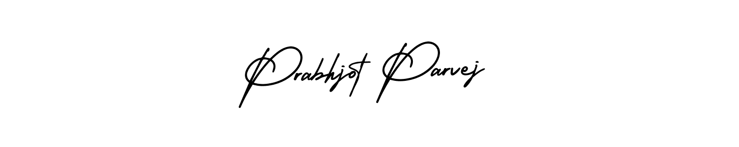 The best way (AmerikaSignatureDemo-Regular) to make a short signature is to pick only two or three words in your name. The name Prabhjot Parvej include a total of six letters. For converting this name. Prabhjot Parvej signature style 3 images and pictures png