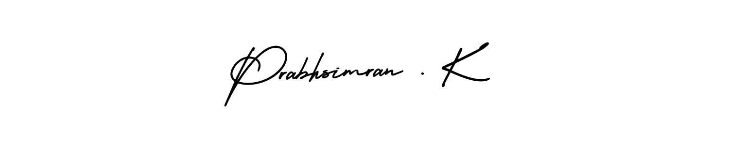 Prabhsimran . K stylish signature style. Best Handwritten Sign (AmerikaSignatureDemo-Regular) for my name. Handwritten Signature Collection Ideas for my name Prabhsimran . K. Prabhsimran . K signature style 3 images and pictures png