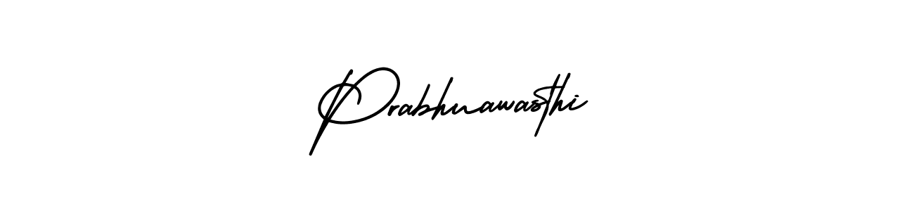 You should practise on your own different ways (AmerikaSignatureDemo-Regular) to write your name (Prabhuawasthi) in signature. don't let someone else do it for you. Prabhuawasthi signature style 3 images and pictures png